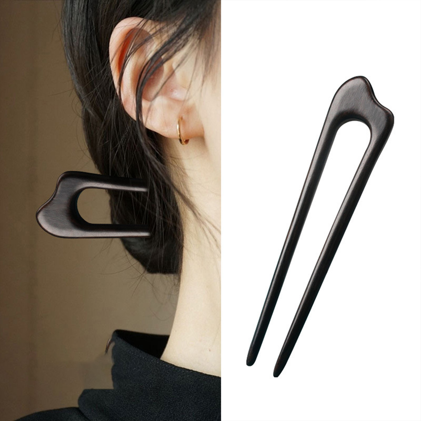 Women Accessories Trendy - Simple Chinese Hair Sticks Wooden U