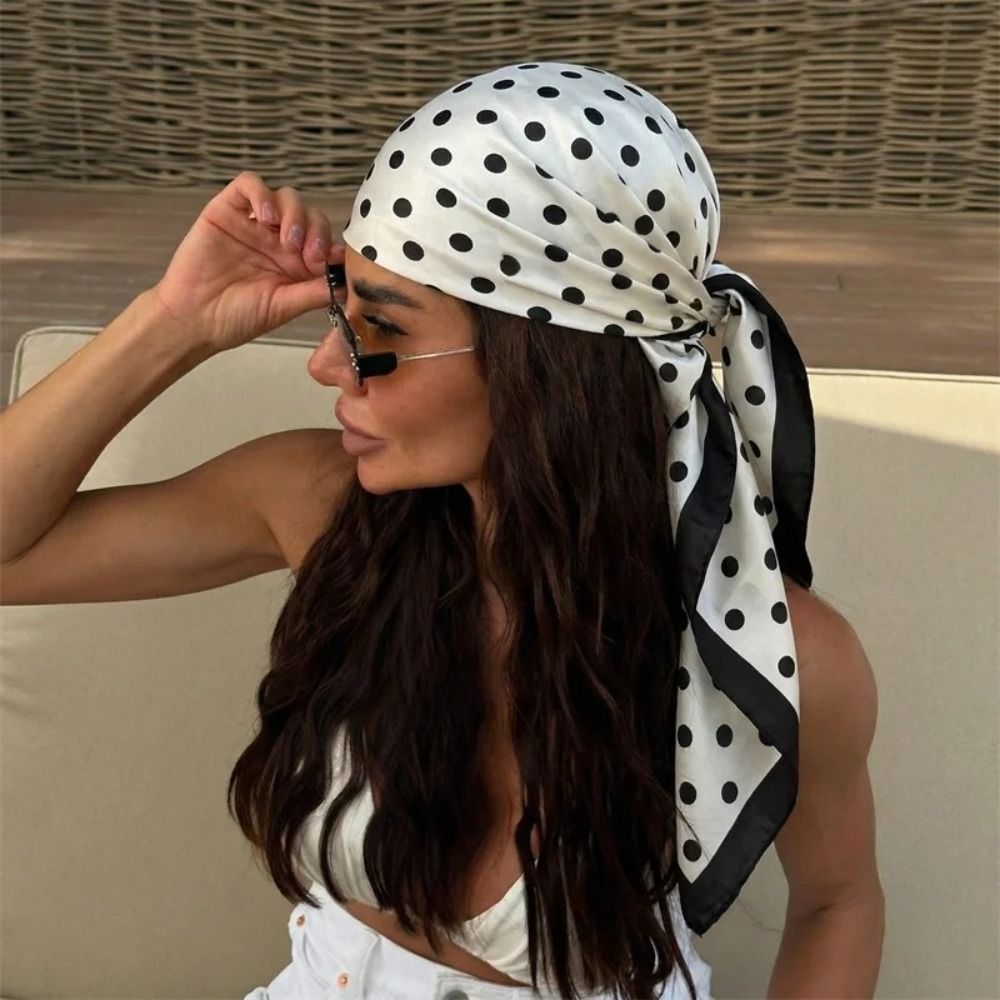 Women'S Y2K Accessories - Elegant Printed Dot Print Scarf Geometric