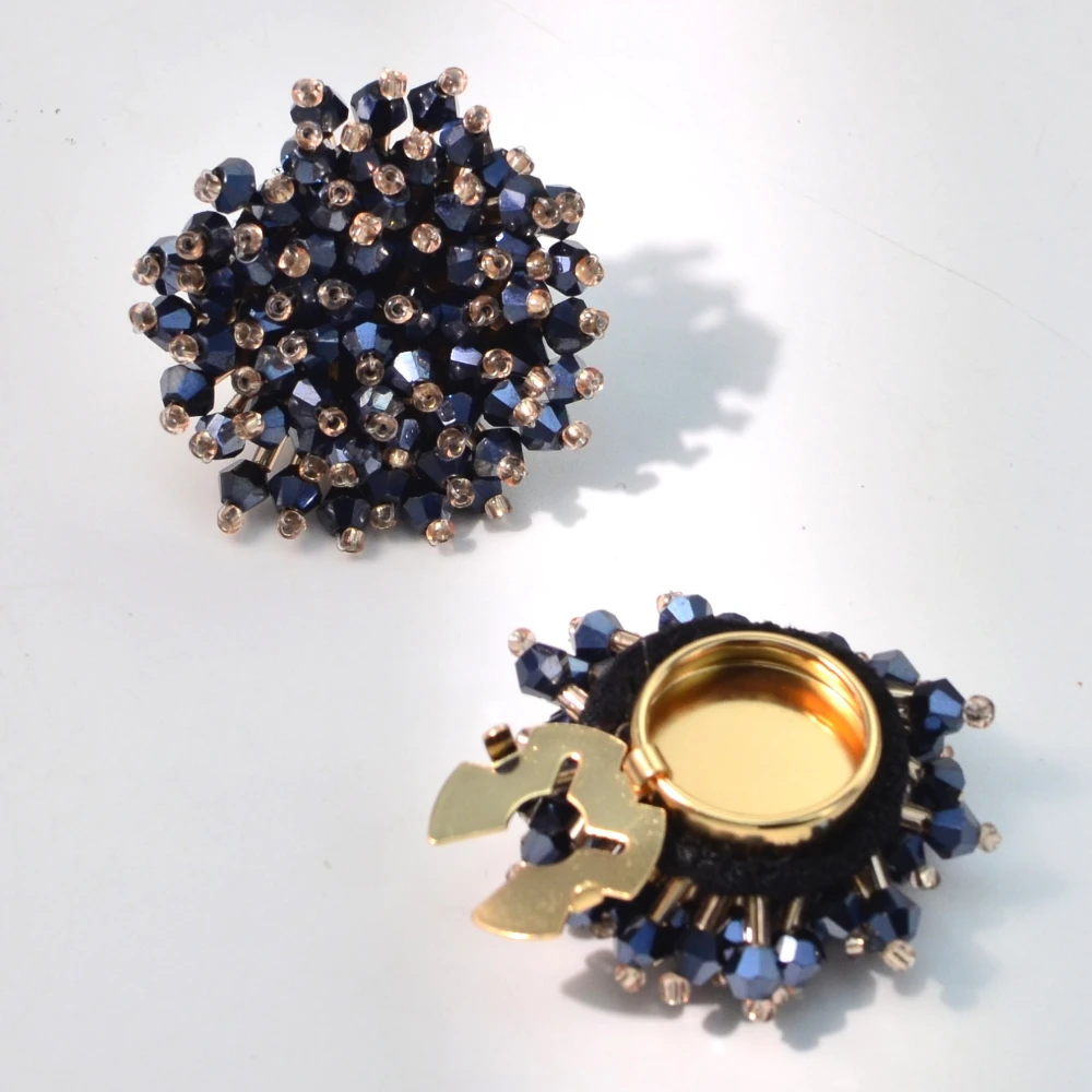 Women Accessories Trendy - 2PCS Elegant Button Covers Handmade Beaded