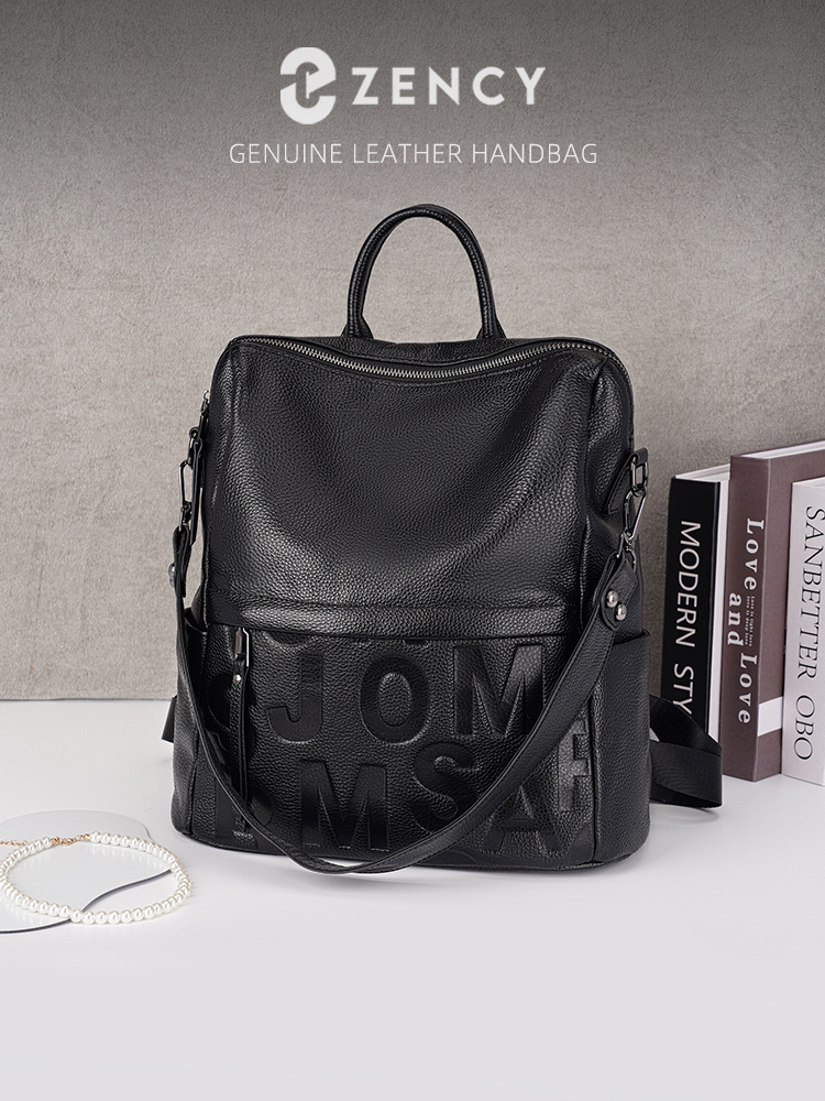 Women Accessories Organizer - Zency Premium Genuine Leather Letter Backpack