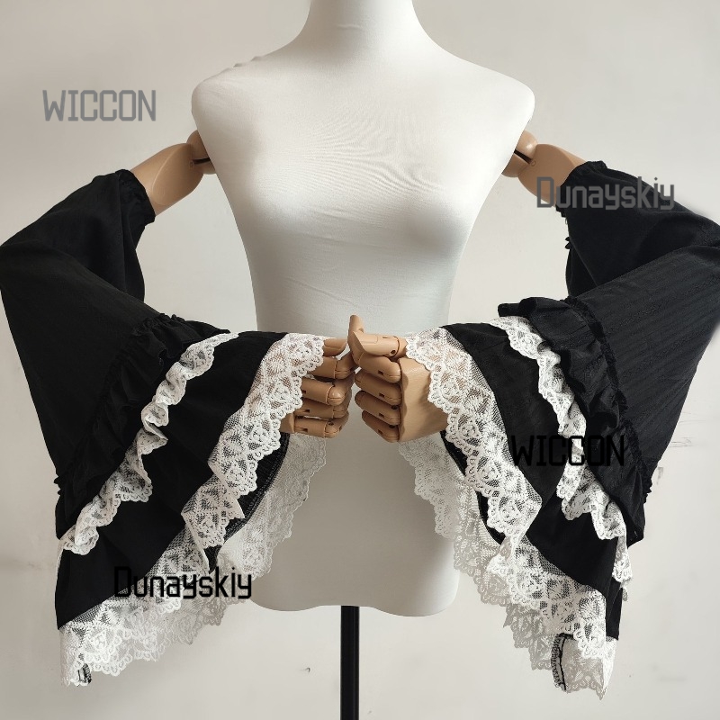 Women'S Victorian Accessories - Cotton Lace Ruffle Detachable Arm Sleeves
