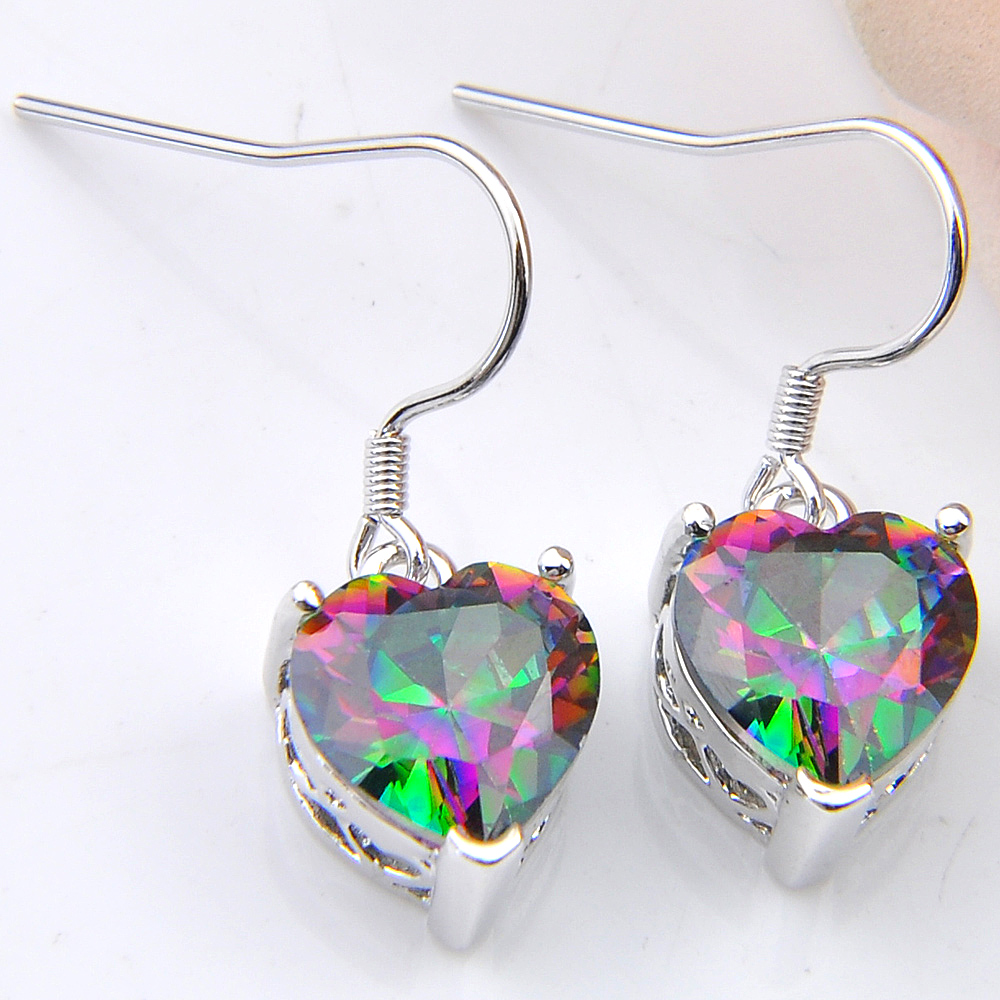 Women'S Accessories Australia - LuckyShine Heart-shaped Mystic Rainbow Zircon Gems