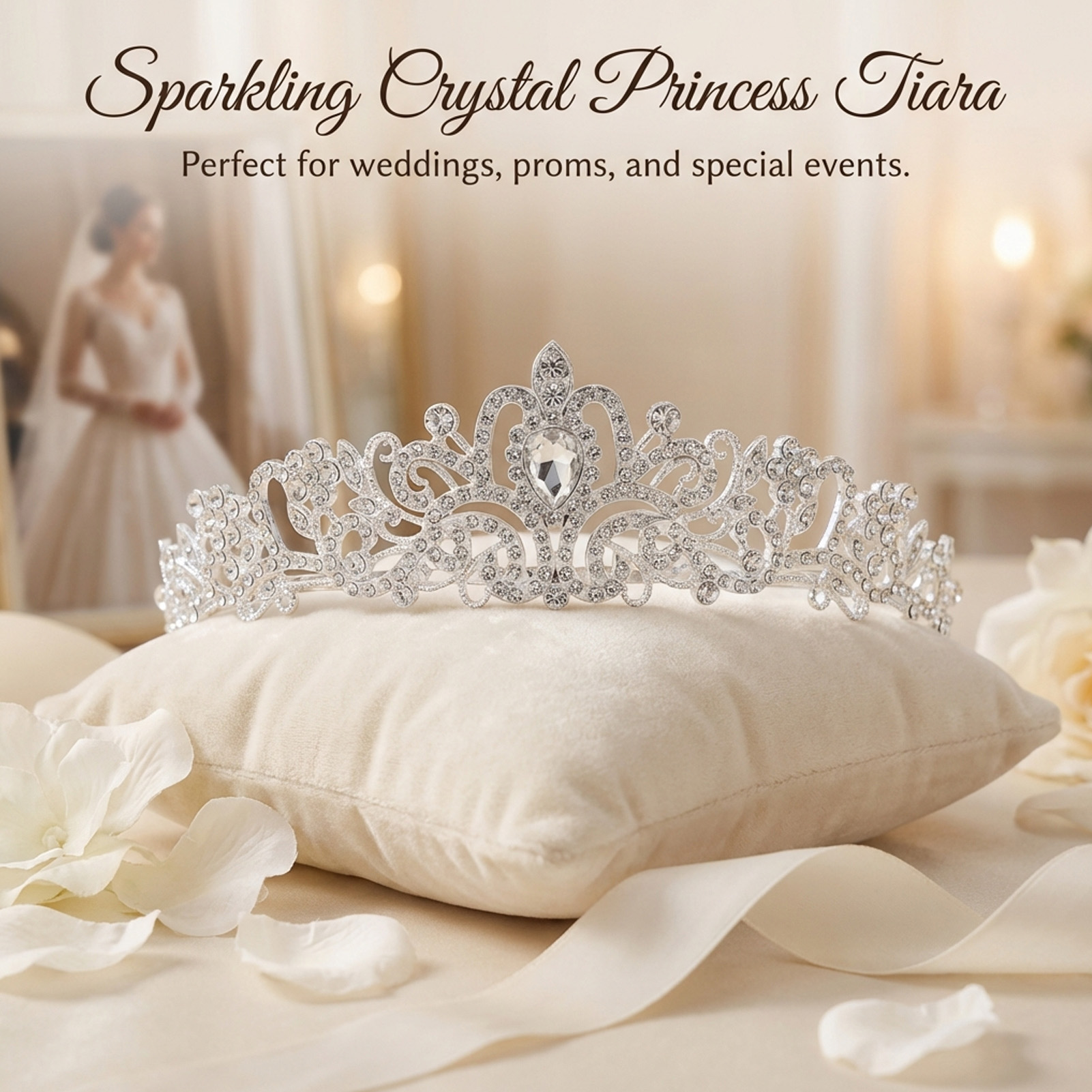 Elegant Bridal Crown Sparkly R - огляд і ціна Women'S Wedding Accessories