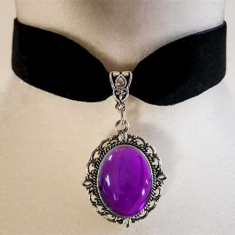 Purple Cameo water drop Choker - огляд і ціна Women'S Victorian Accessories