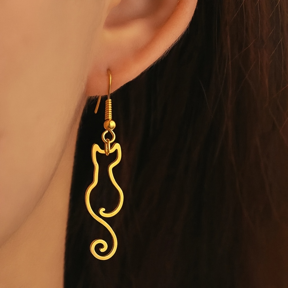Custom Cat Shape Name Earrings - огляд і ціна Women Accessories Name