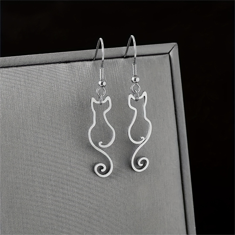 Custom Cat Shape Name Earrings - огляд і ціна Women Accessories Name