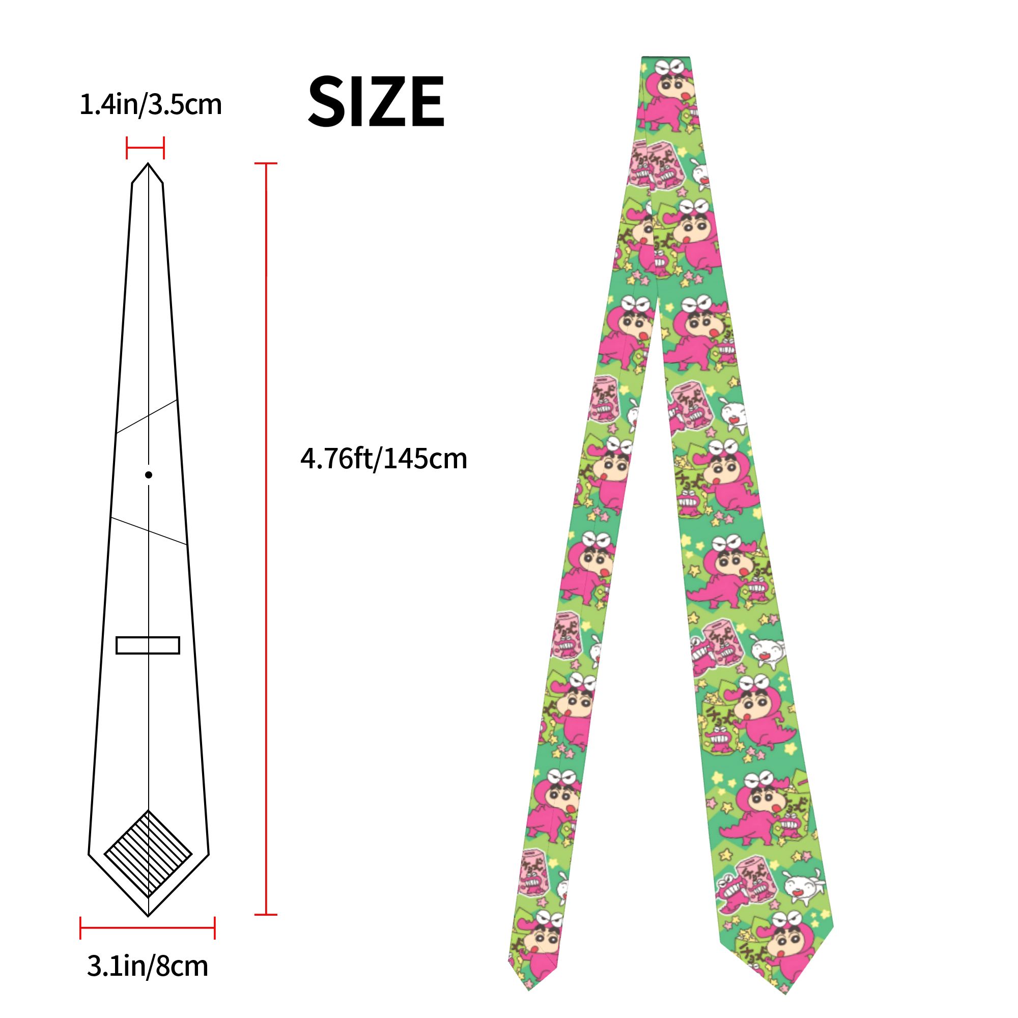 Shinchans 90s Cartoon Necktie  - огляд і ціна Women'S Accessories In The 90S