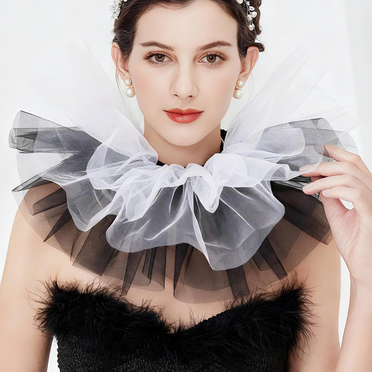 Fashion Tulle Ruffle Collar Fo - огляд і ціна Women'S Victorian Accessories