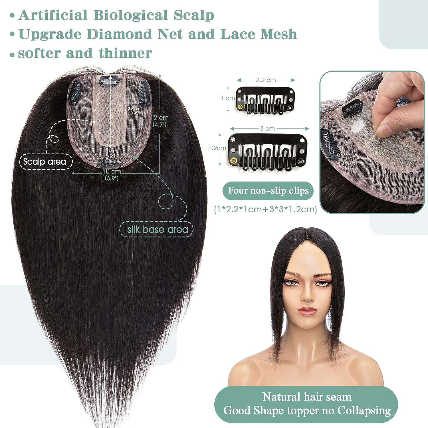 Women Topper Human Hair Straig - огляд і ціна Women Accessories On Sale