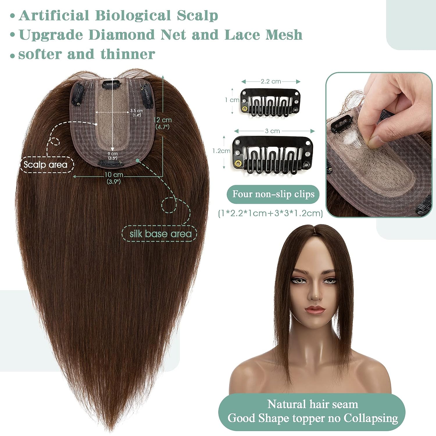 Women Topper Human Hair Straig - огляд і ціна Women Accessories On Sale