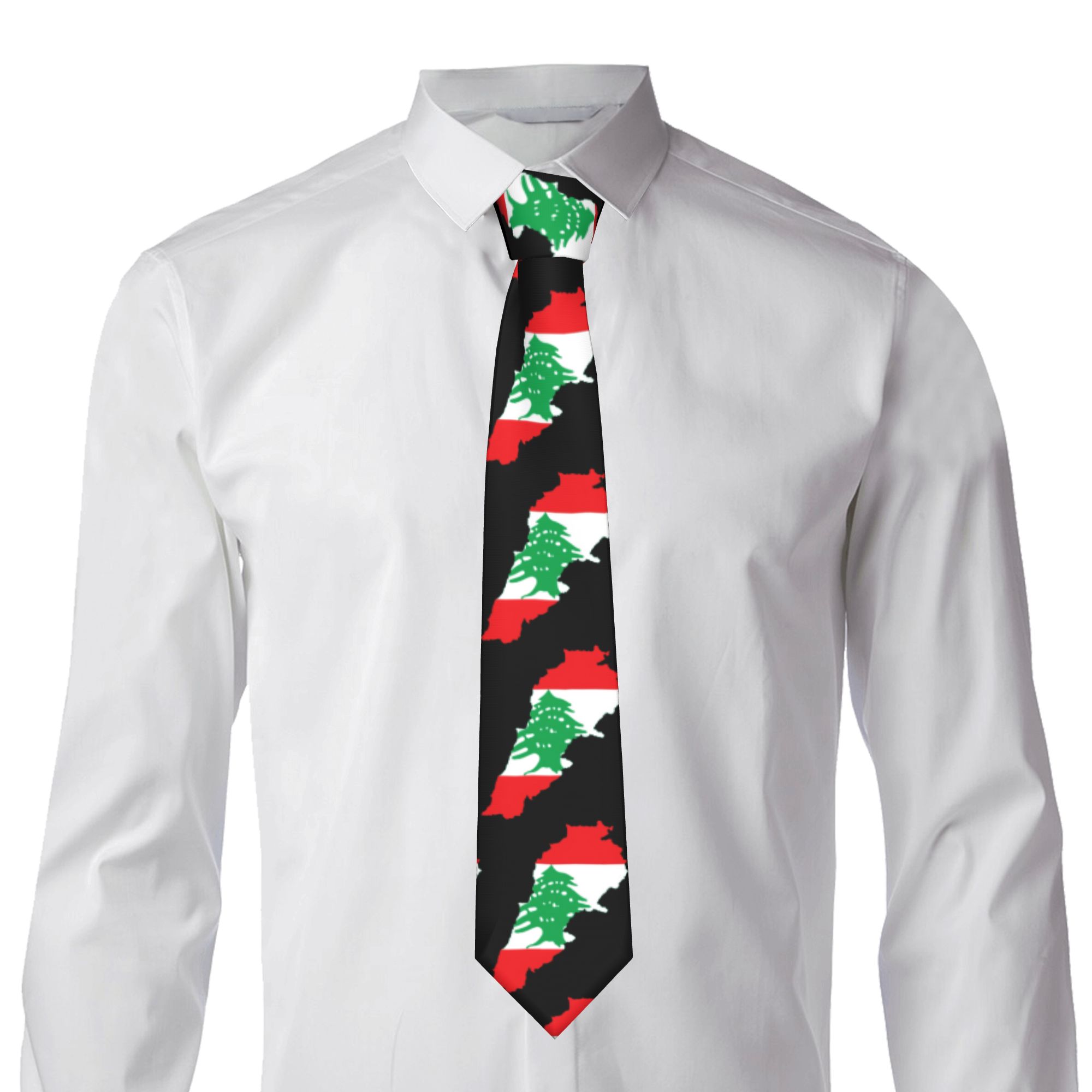 Lebanon Flag Map  Tie  Custom  - огляд і ціна Women Accessories Lebanon