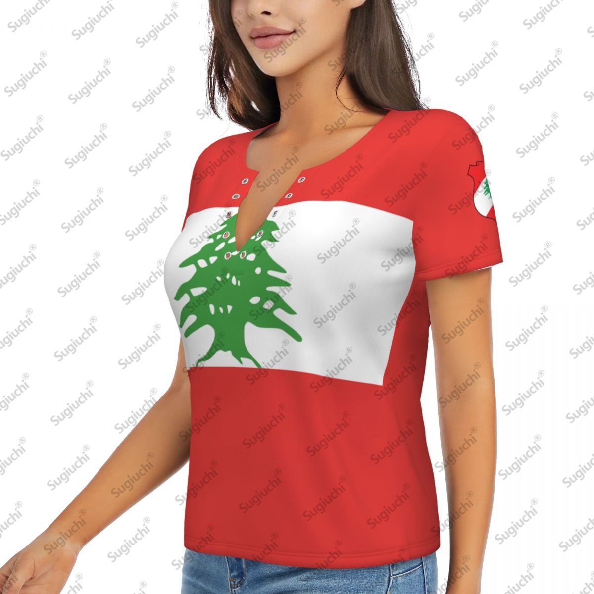 2025 Lebanon Flag Sexy Deep V  - огляд і ціна Women Accessories Lebanon