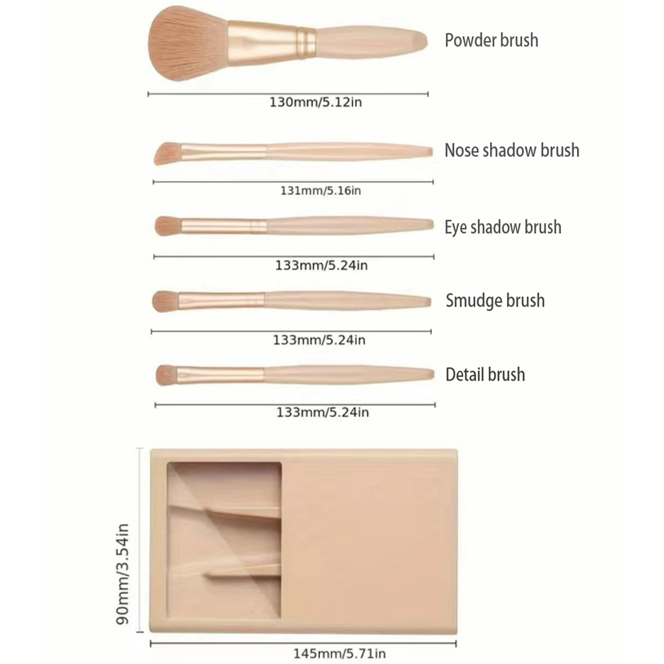 5pcs Cosmetic Brush Kit With M - огляд і ціна Women Accessories Organizer