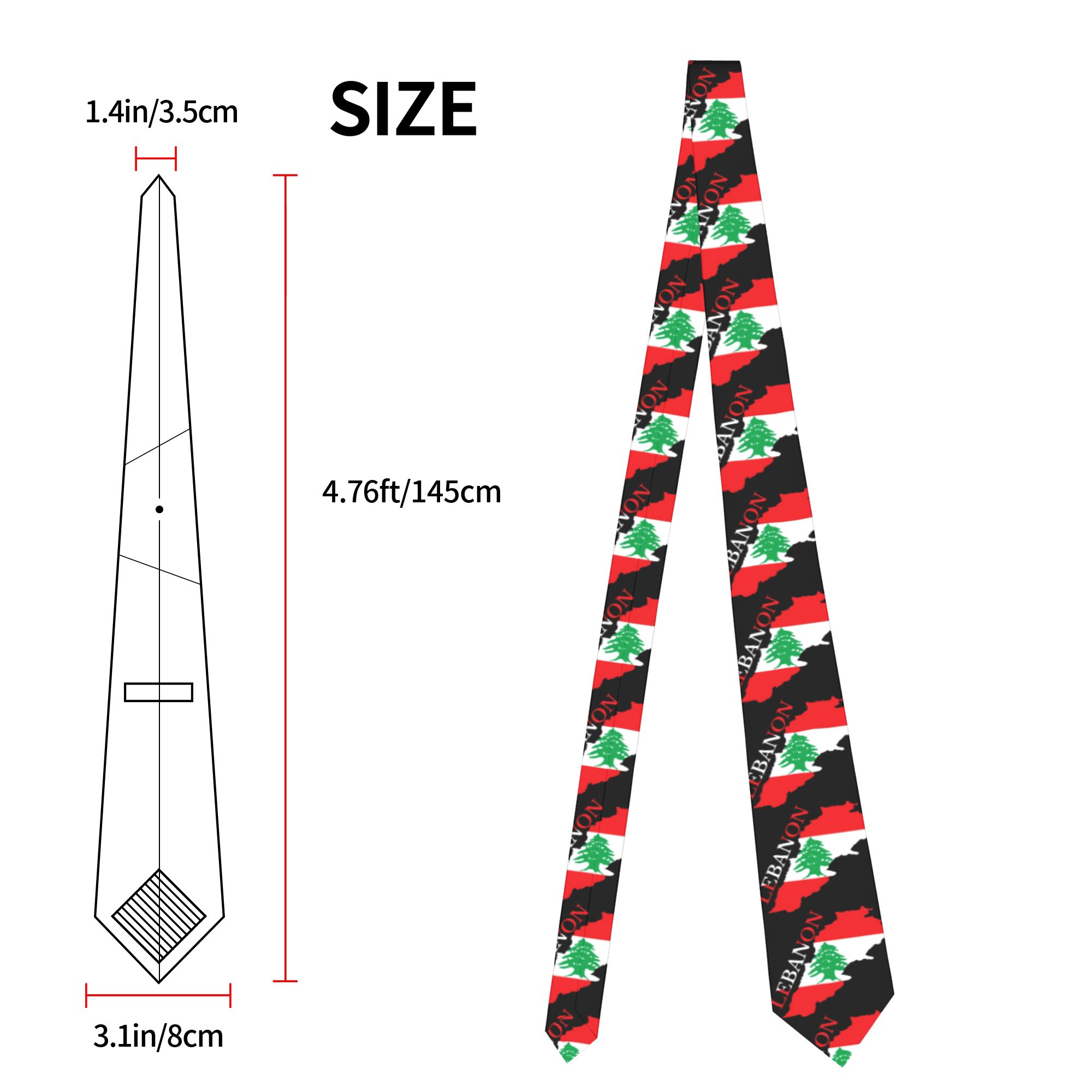 Lebanon Flag Map  Tie  Cosplay - огляд і ціна Women Accessories Lebanon
