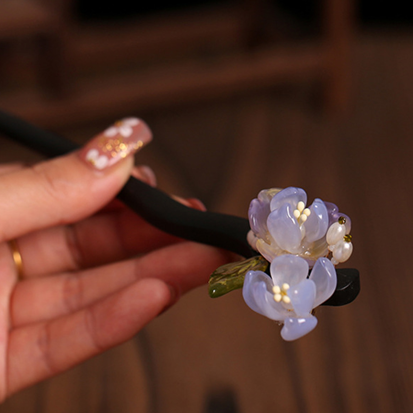Vintage Wooden Flower Hairpin  - огляд і ціна Women Accessories Trendy